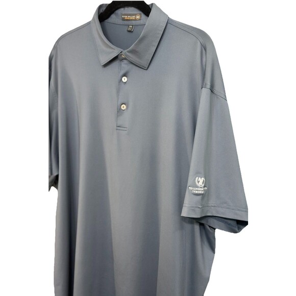 Peter Millar‎ Summer Comfort Golf Polo Shirt Mens XXL Gray Short Sleeve - Picture 2 of 7